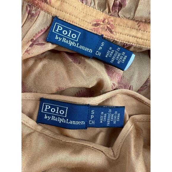 Polo Ralph Lauren Block Print Georgette Tie Neck Dress in Medallion Woodblock - Picture 12 of 14